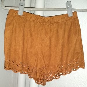 BOGO Soft Faux Suede Cinnamon Rust Brown Hot Pants Ultrasuede Spring Shorts S M